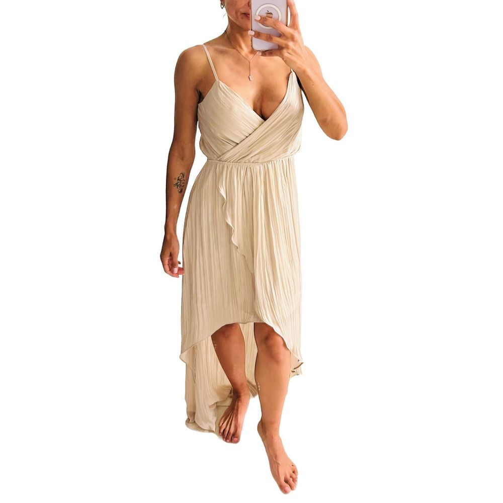 Express spaghetti adjustable straps hi-lo ruffle.